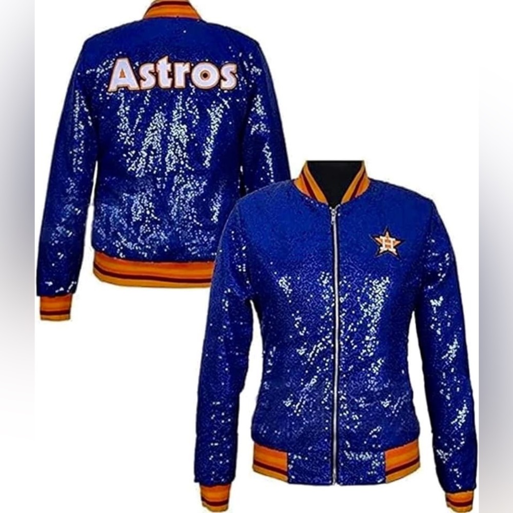 Astros sequins bomber jacket